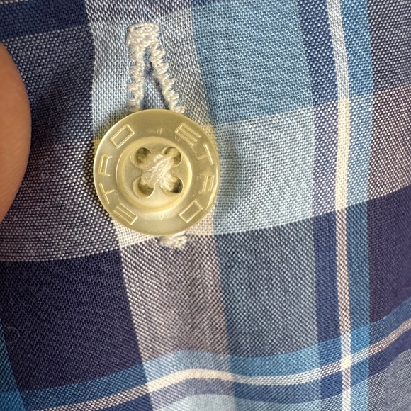 Etro Milano Men's Slim Fit‎ Long Sleeve Plaid Button Up Casual Dress Shirt 42 - Picture 3 of 13